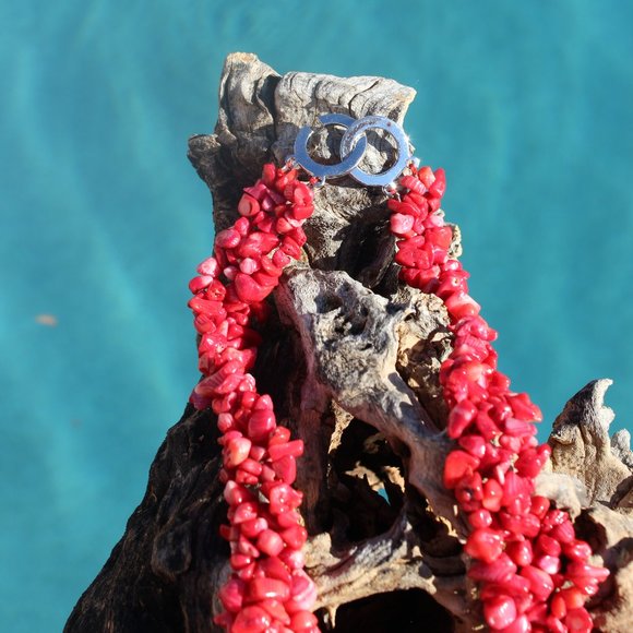 The Cleopatra Necklace Collection/ Natural Red Coral Chips - Picture 6 of 7